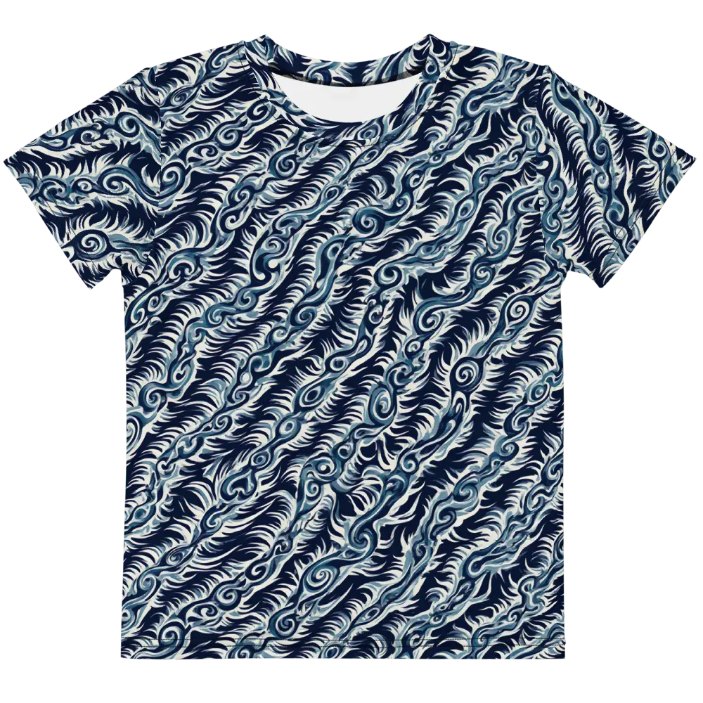 Midnight Tide on Kids Crew Neck T-Shirt — Front