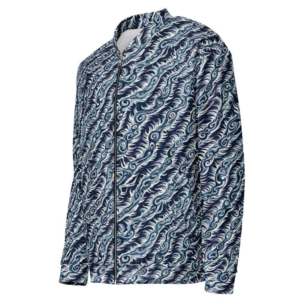 Midnight Tide on Bomber Jacket — Left Front