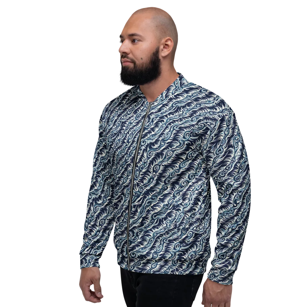 Midnight Tide on Bomber Jacket — Left