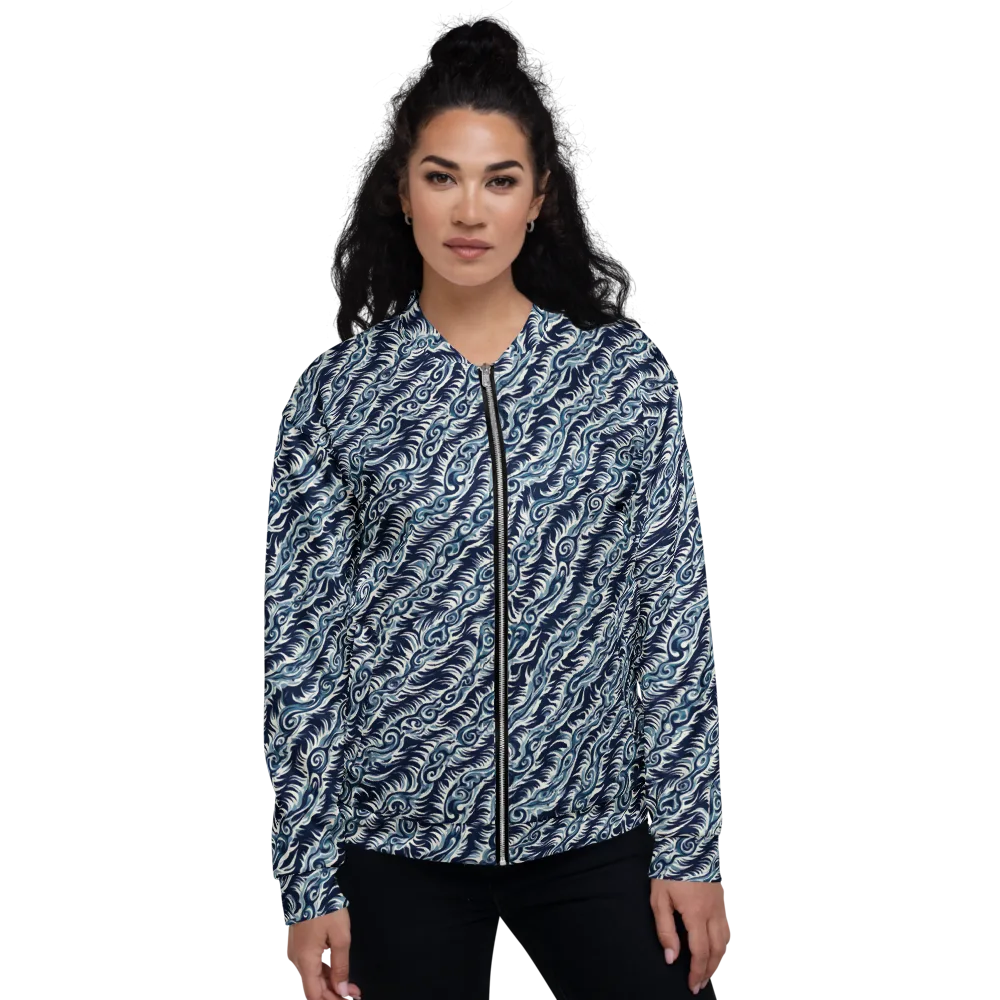 Midnight Tide on Bomber Jacket — Front
