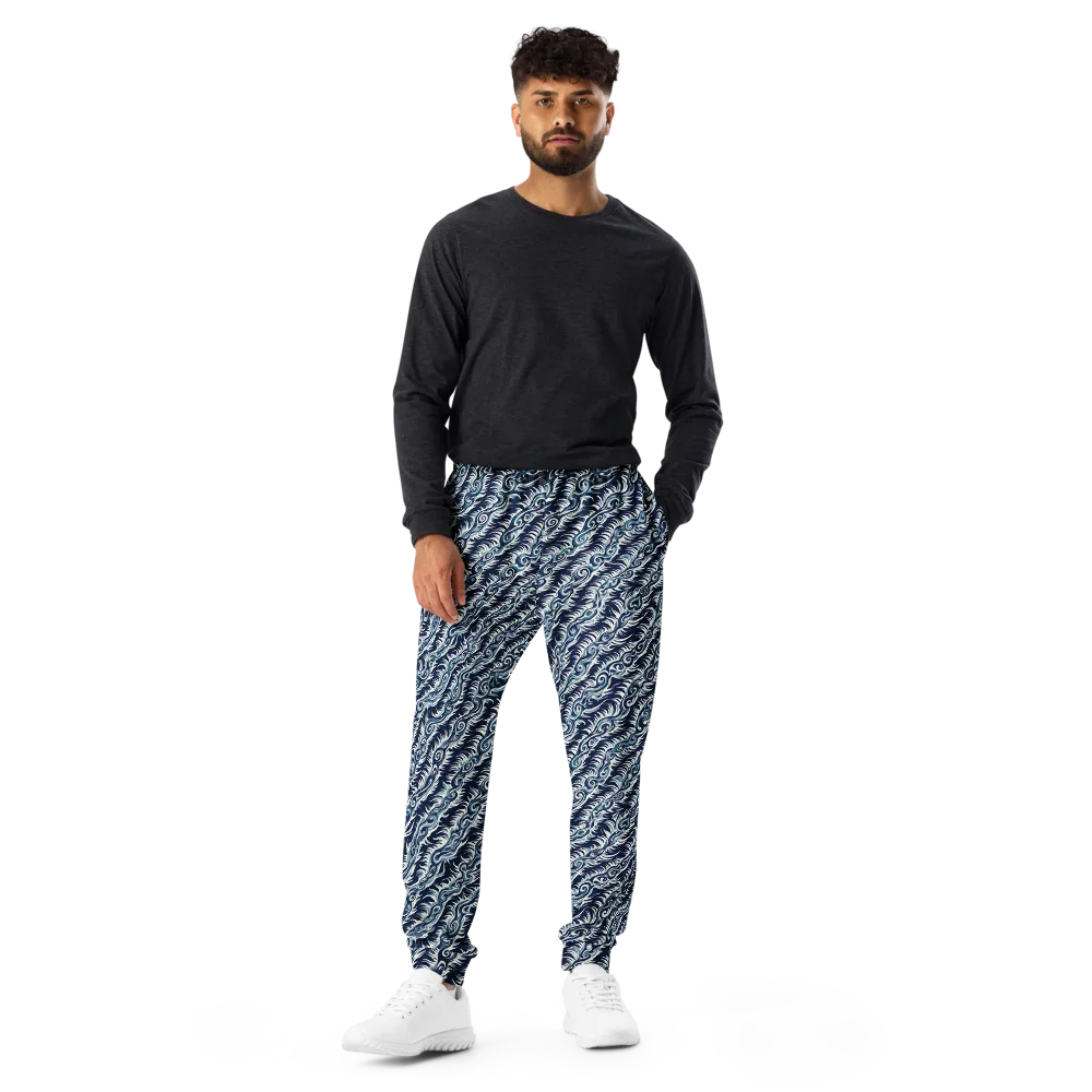 Midnight Tide on Men's Joggers — Front