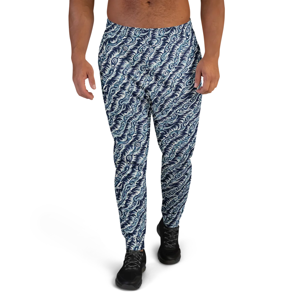 Midnight Tide on Men's Joggers — Front