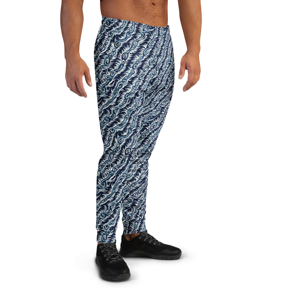 Midnight Tide on Men's Joggers — Right