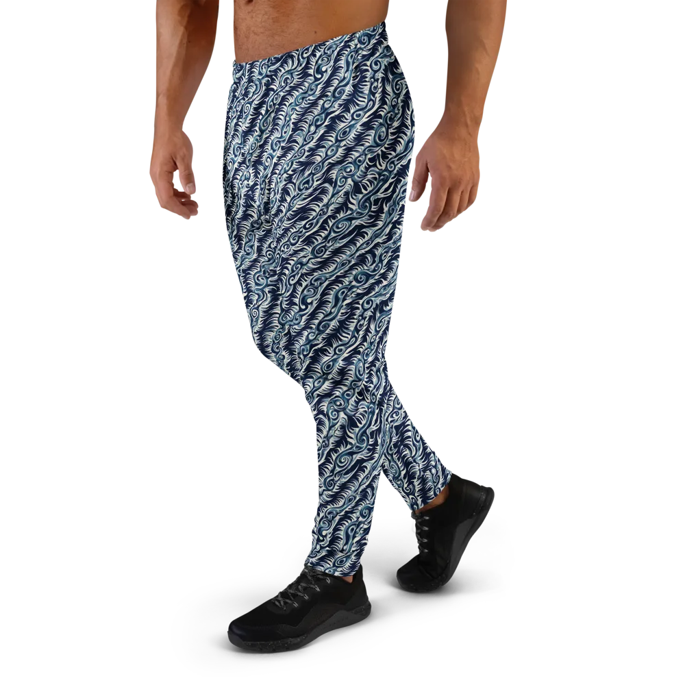 Midnight Tide on Men's Joggers — Left