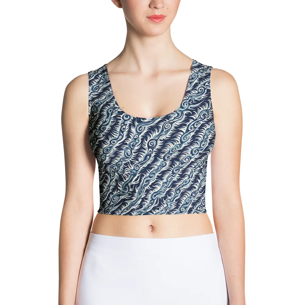 Midnight Tide on Crop Top — Front