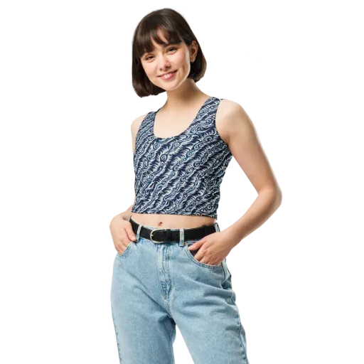 Midnight Tide on a Crop Top