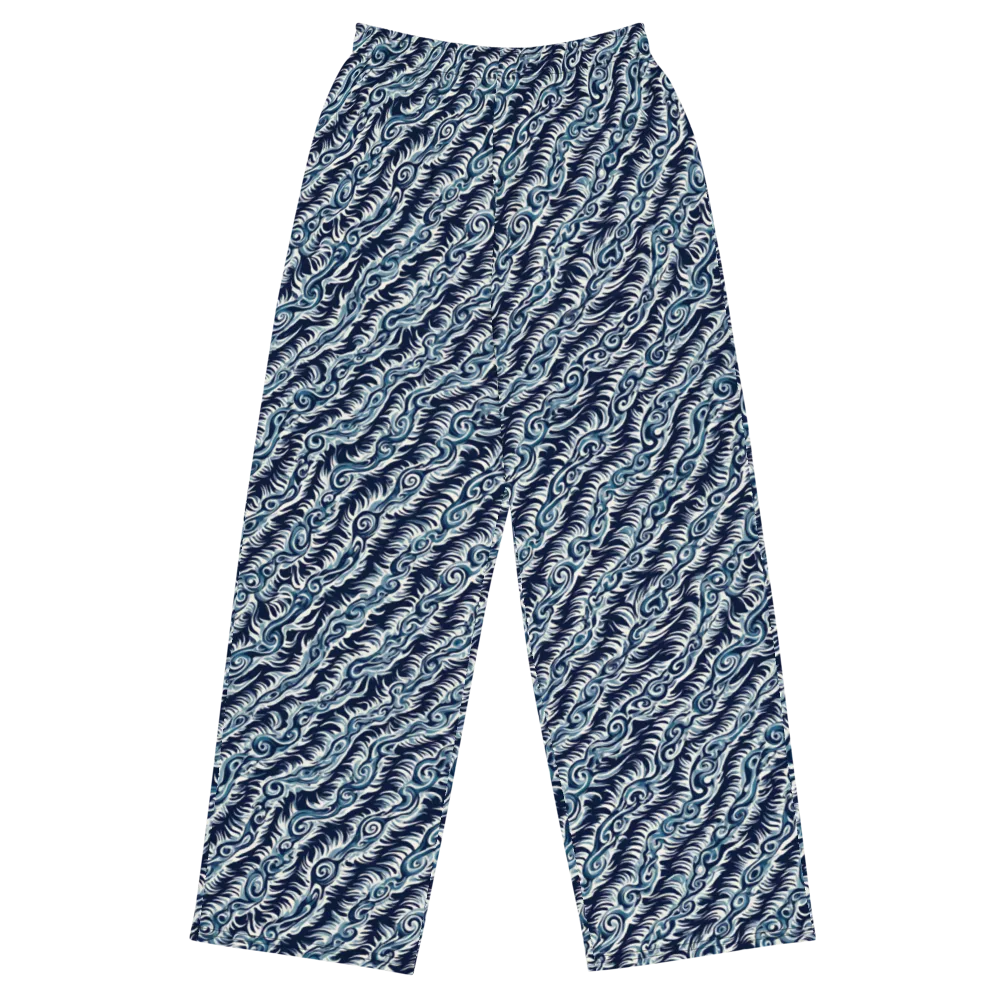 Midnight Tide on Wide-Leg Pants — Front
