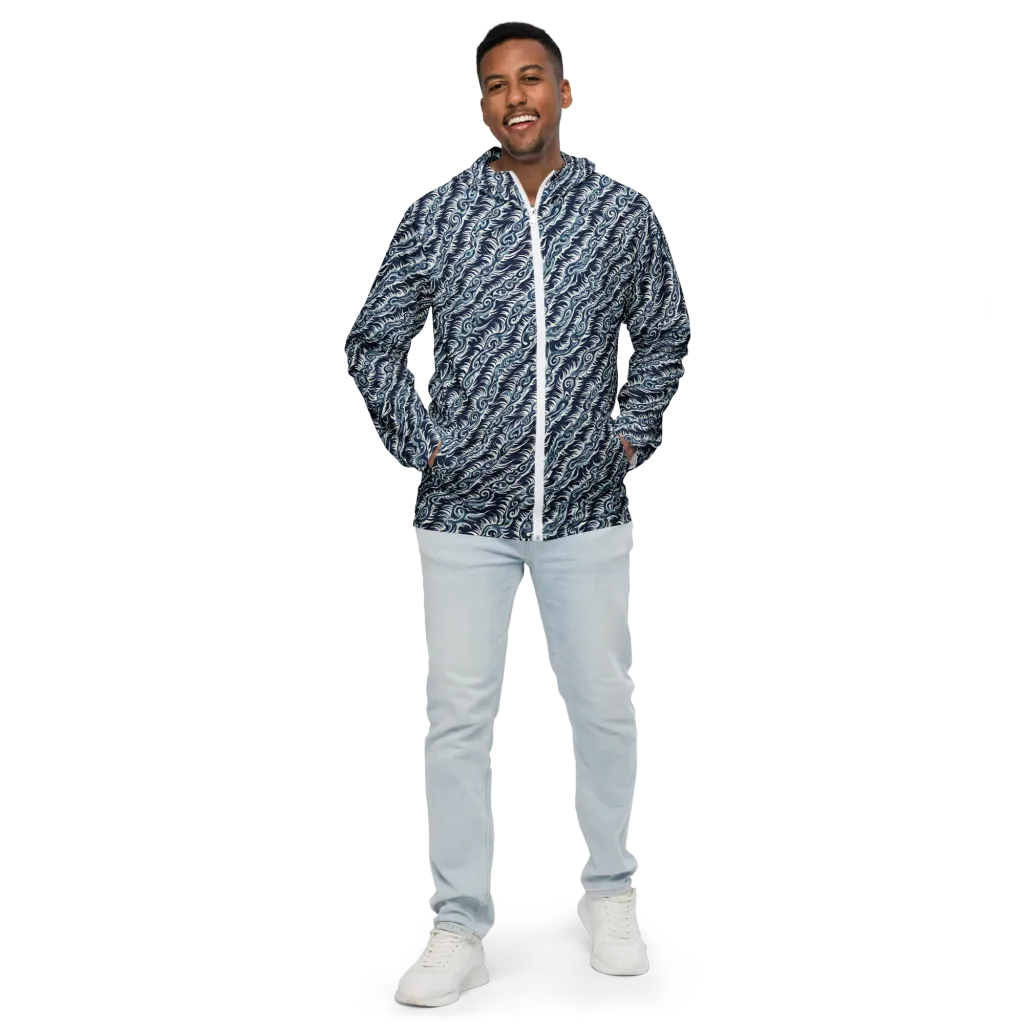 Midnight Tide on Men's Windbreaker — Front