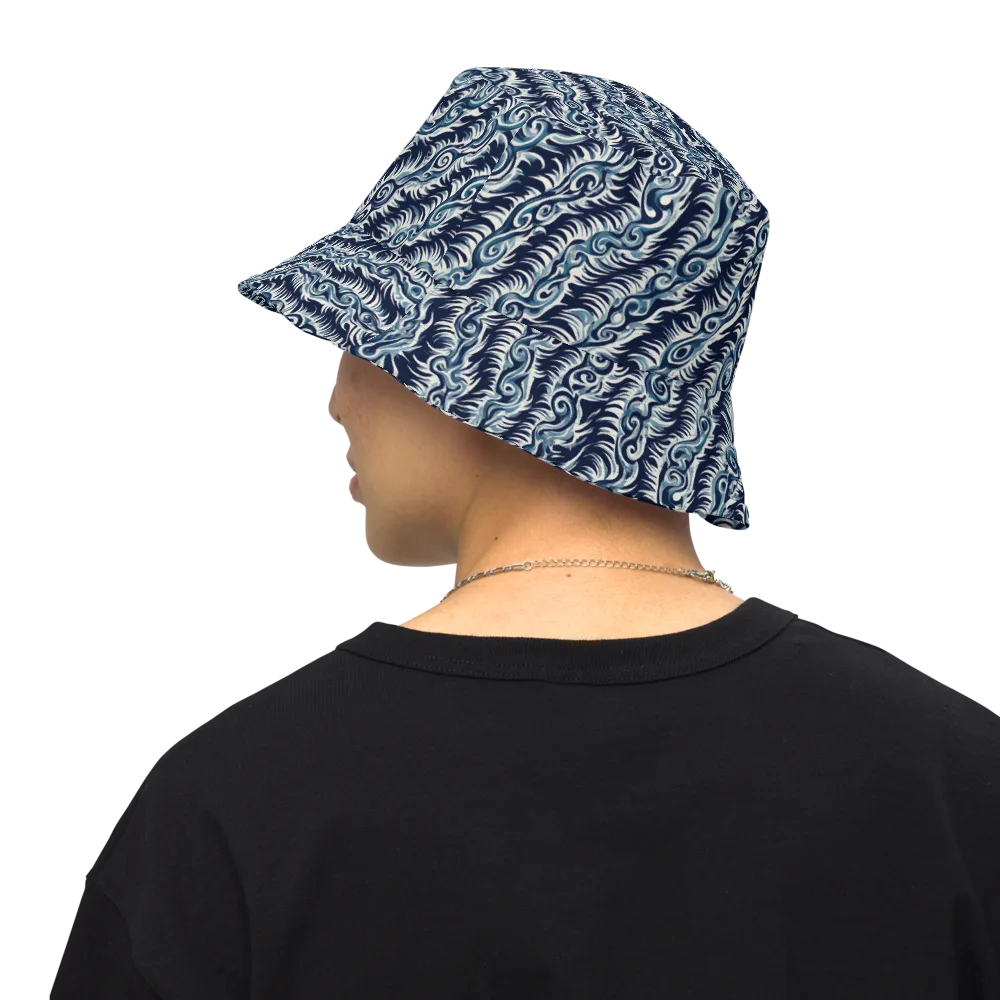 Midnight Tide on Reversible Bucket Hat — Back Inside