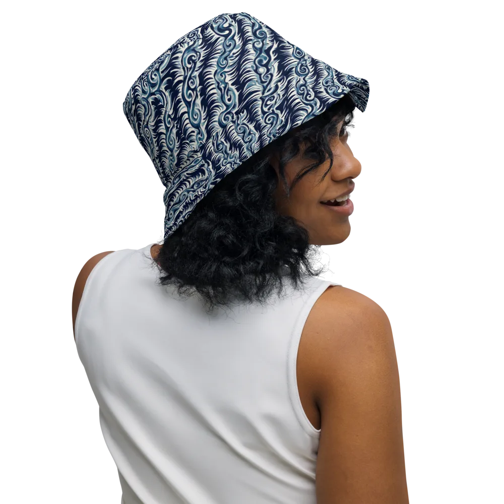 Midnight Tide on Reversible Bucket Hat — Right Outside