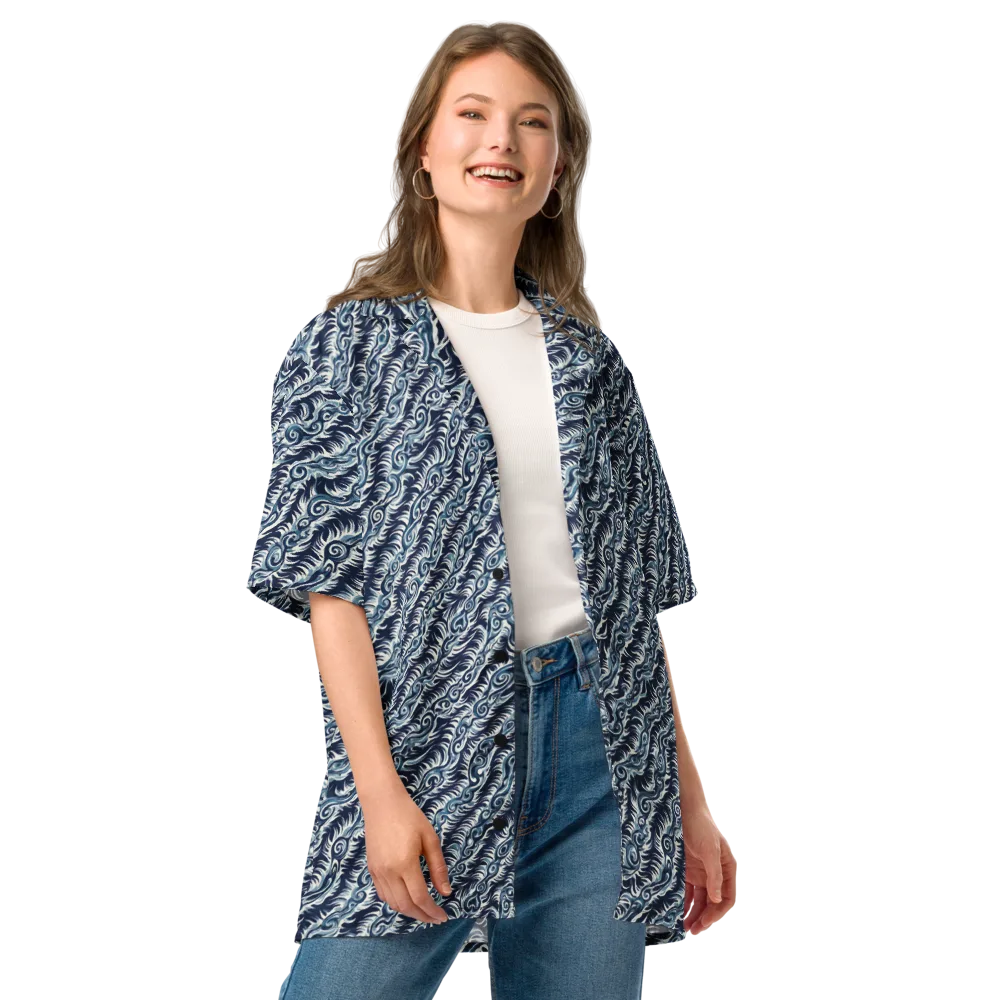 Midnight Tide on Button Shirt — Front