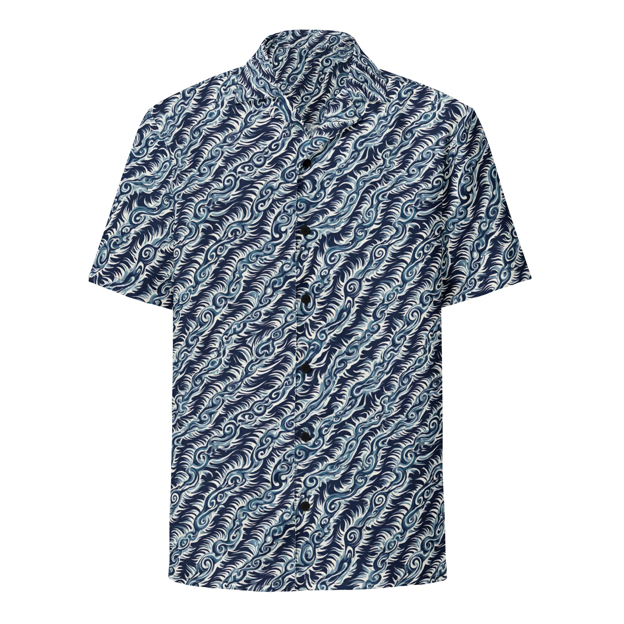 Midnight Tide on Button Shirt — Front