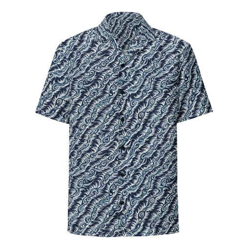 Midnight Tide on a Button Shirt