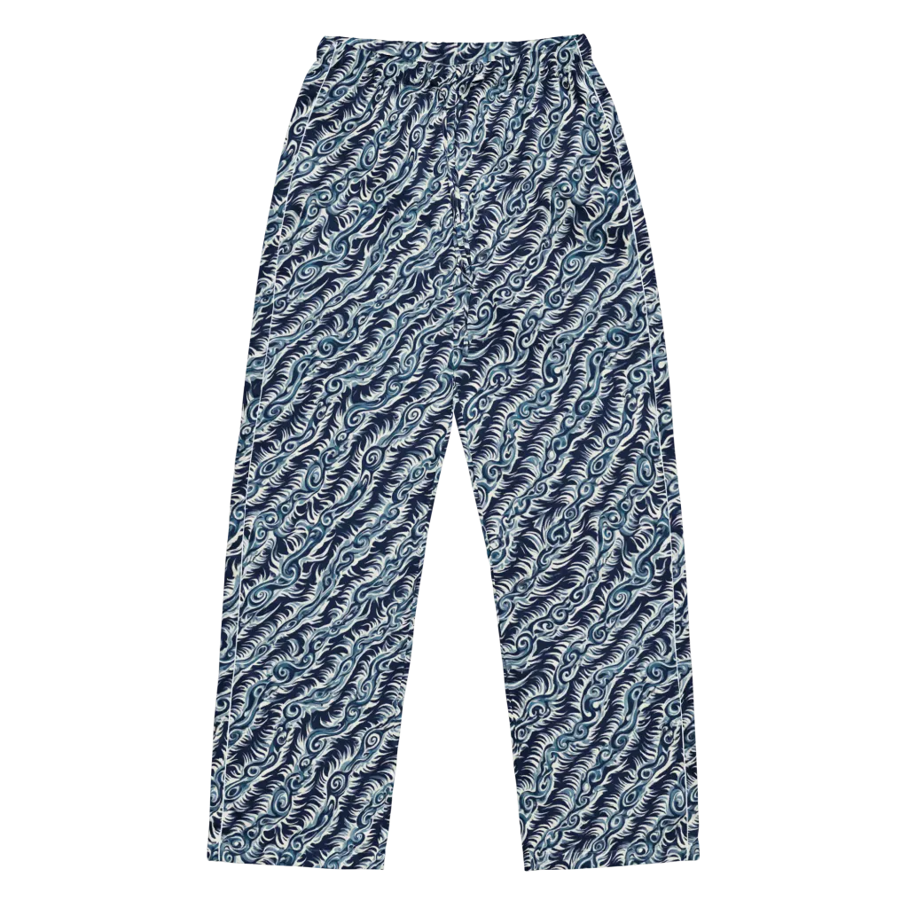Midnight Tide on Women's Pajama Pants — Front