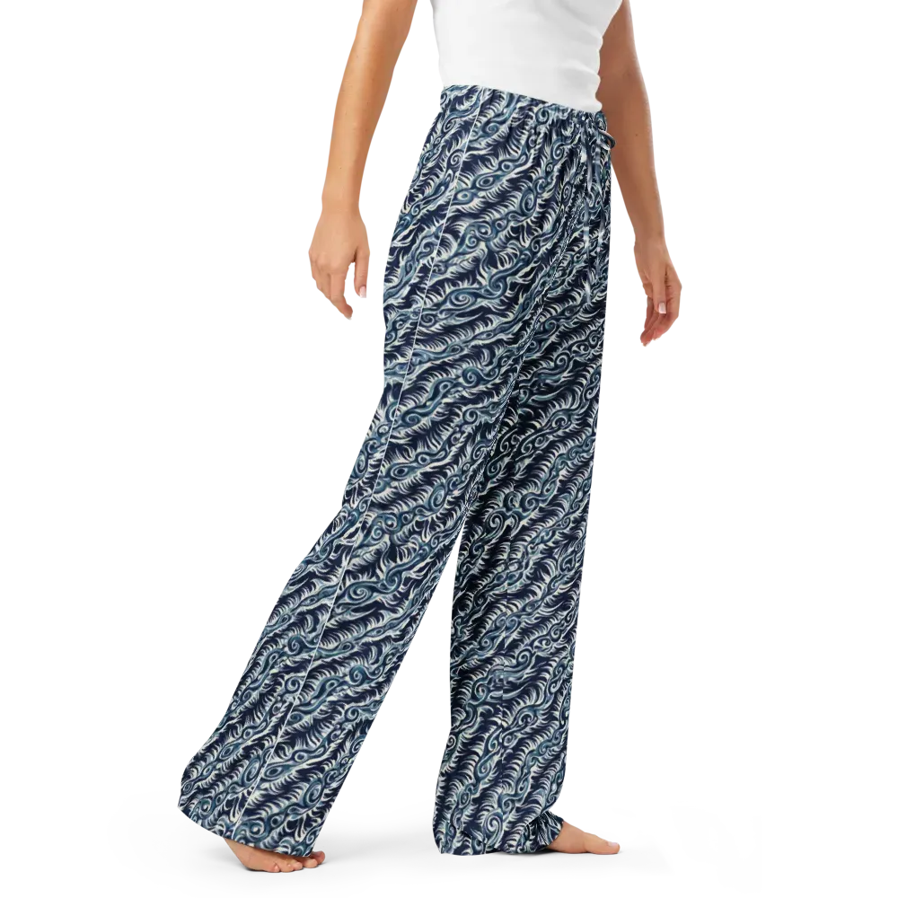 Midnight Tide on Women's Pajama Pants — Right Front