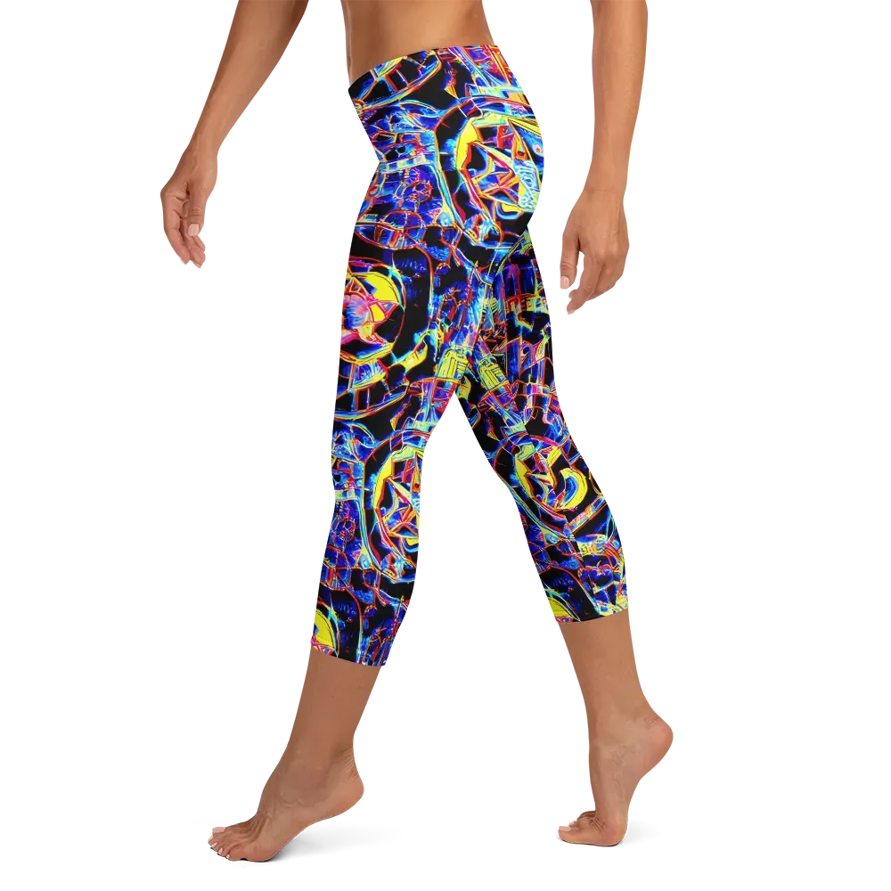 Futurist Frenzy on Capri Leggings — Left