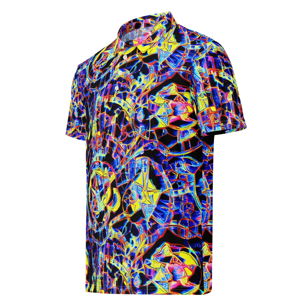 Futurist Frenzy on Men's Slim Fit Polo Shirt — Left Front
