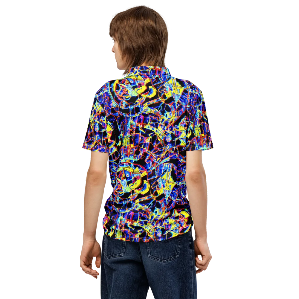 Futurist Frenzy on Men's Slim Fit Polo Shirt — Back