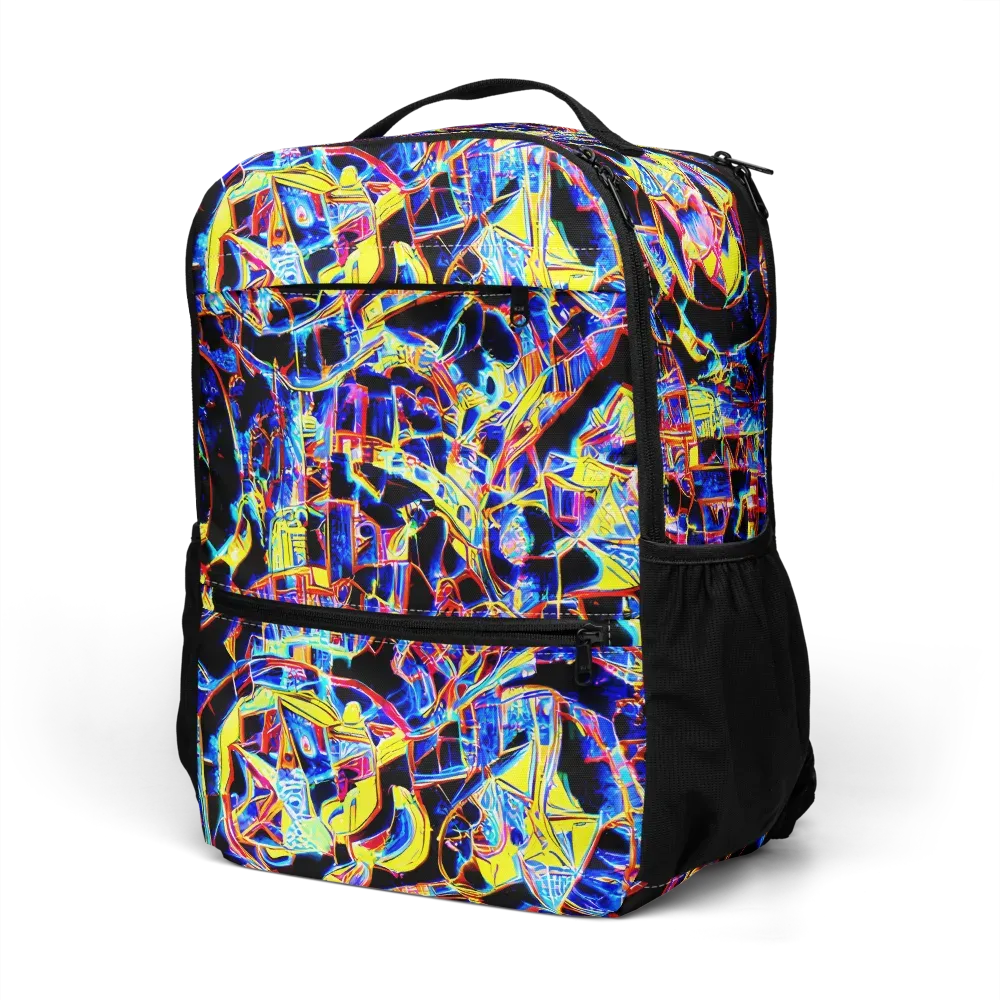 Futurist Frenzy on Utility Backpack — Left Front