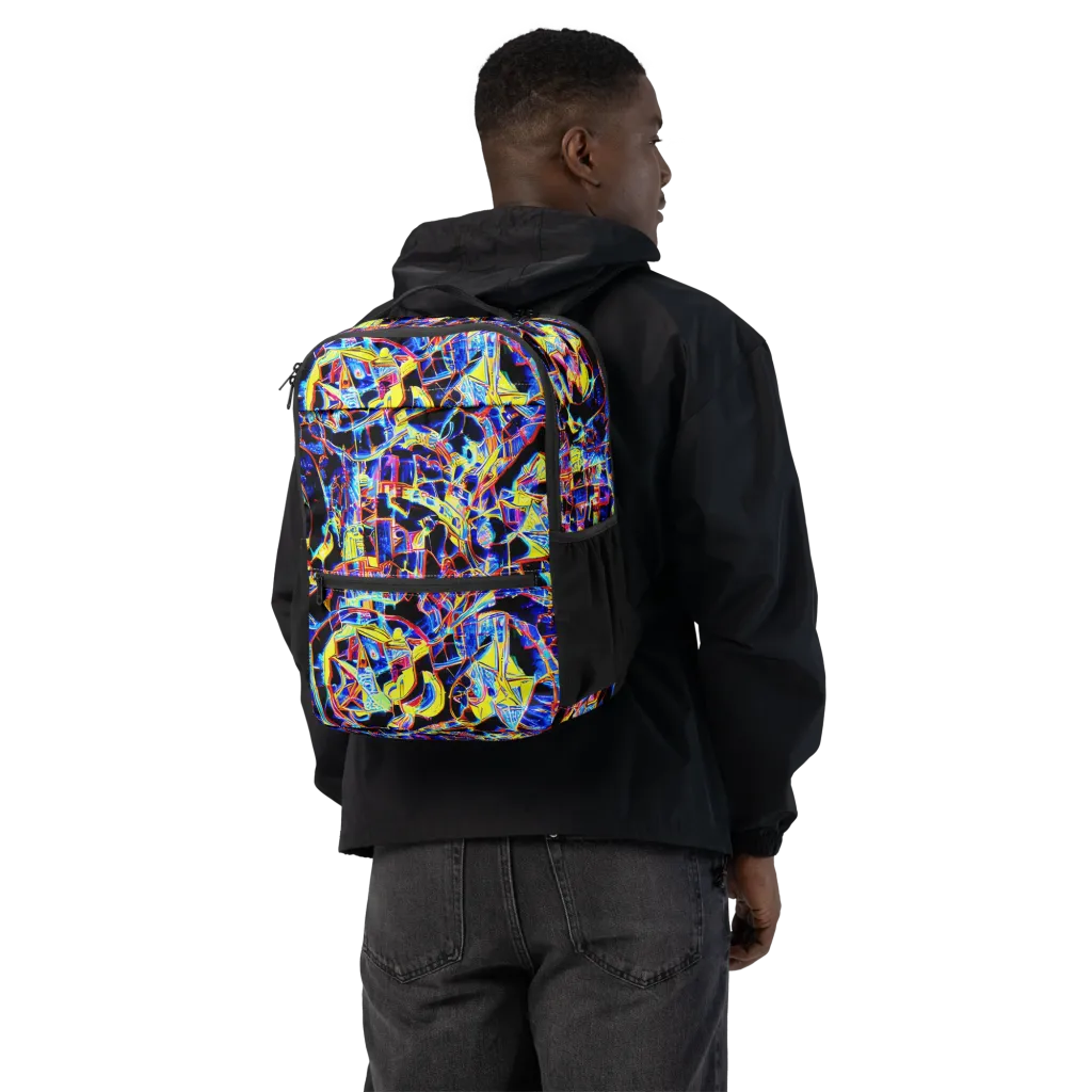 Futurist Frenzy on Utility Backpack — Back