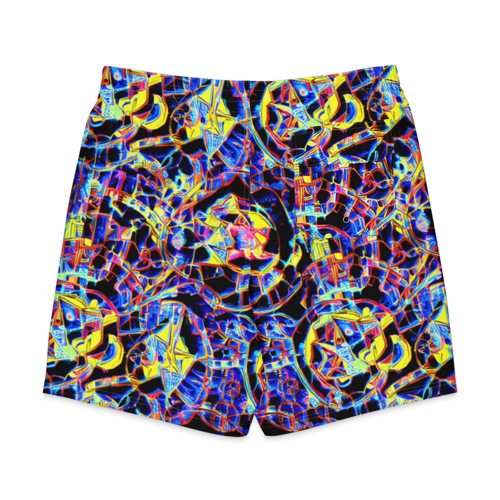 Futurist Frenzy on Men's Board Shorts — Back