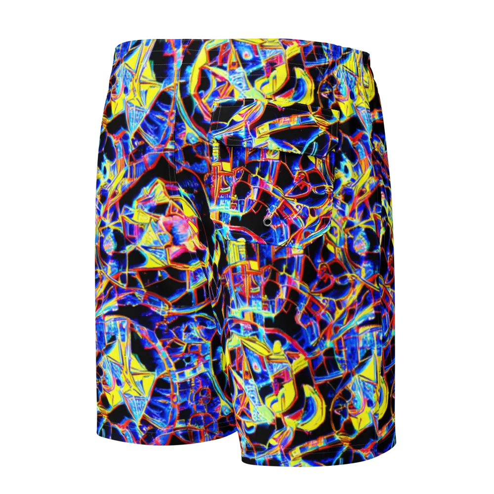 Futurist Frenzy on Men's Board Shorts — Back