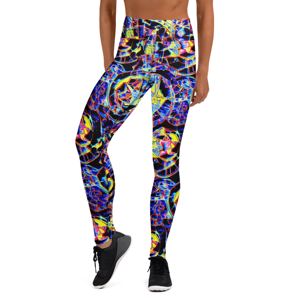 Futurist Frenzy on Yoga Leggings — Front