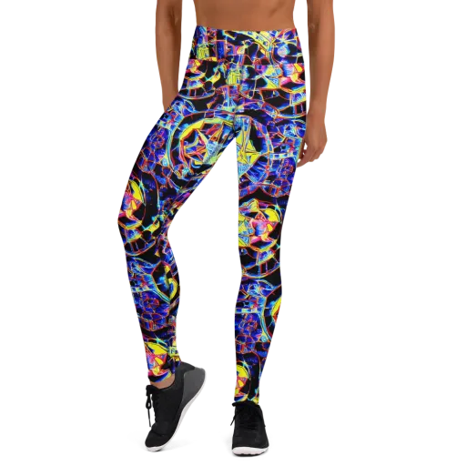 Futurist Frenzy on a Yoga Leggings