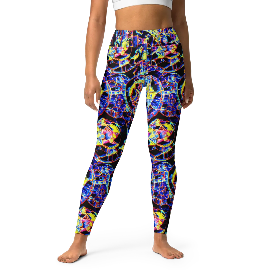 Futurist Frenzy on Yoga Leggings — Front