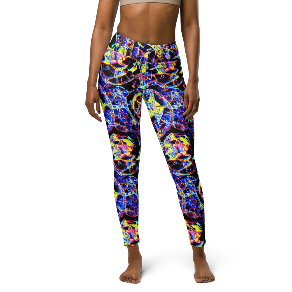 Futurist Frenzy on Yoga Leggings — Front