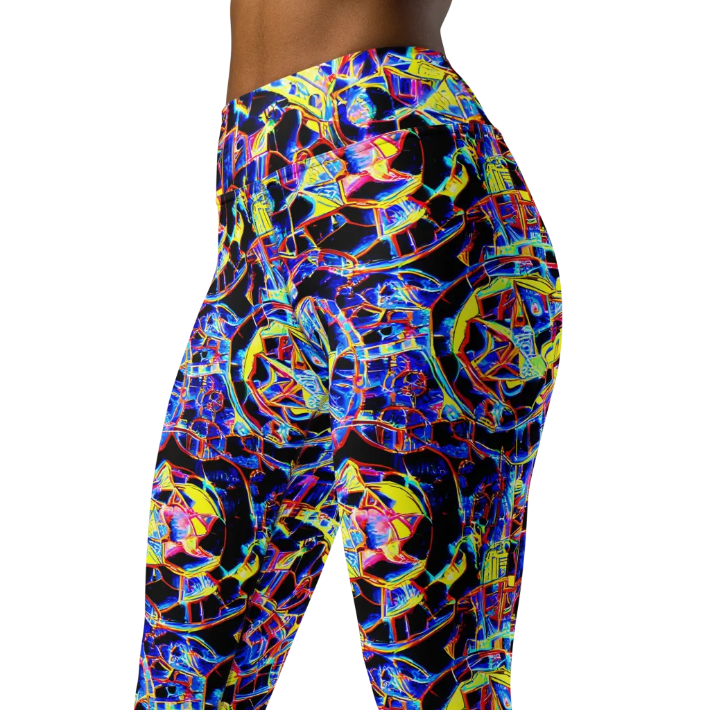 Futurist Frenzy on Yoga Leggings — Left Front