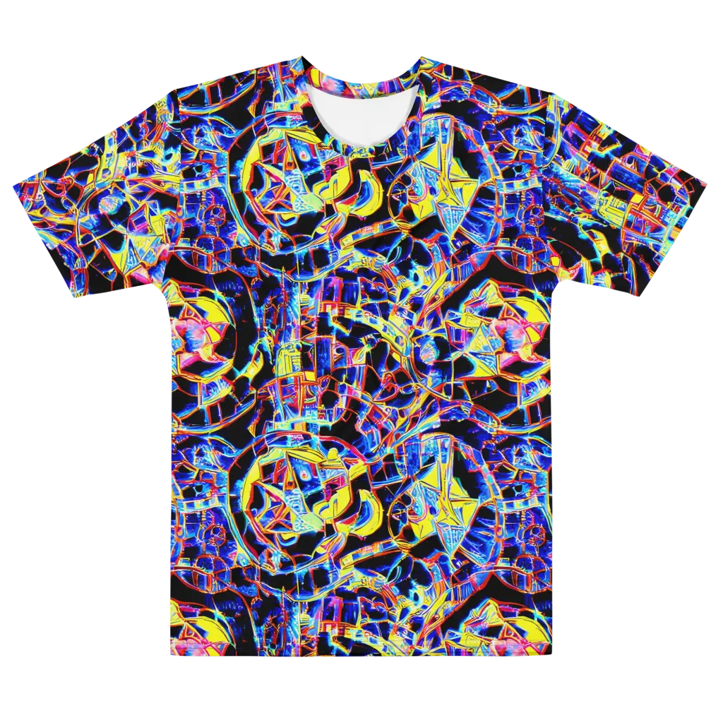 Futurist Frenzy on Men's Cotton Crew Neck T-Shirt — Front