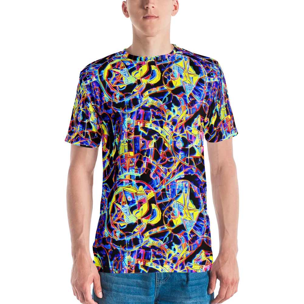 Futurist Frenzy on Men's Crew Neck T-Shirt — Front