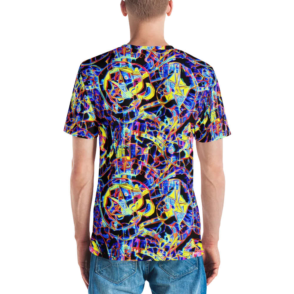 Futurist Frenzy on Men's Crew Neck T-Shirt — Back