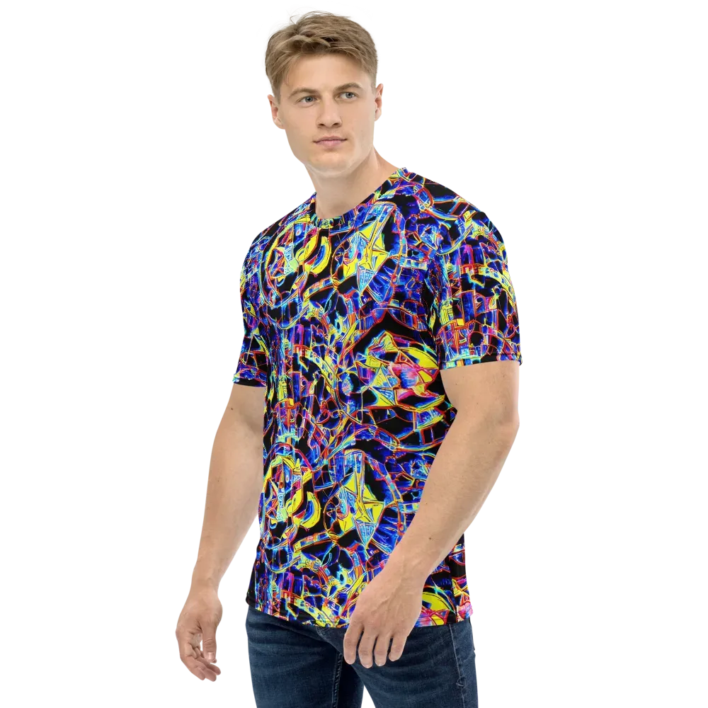 Futurist Frenzy on Men's Crew Neck T-Shirt — Left