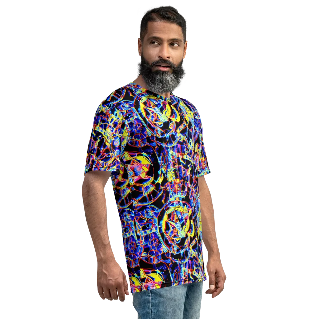 Futurist Frenzy on Men's Crew Neck T-Shirt — Right