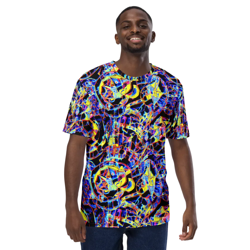 Futurist Frenzy on Men's Crew Neck T-Shirt — Front