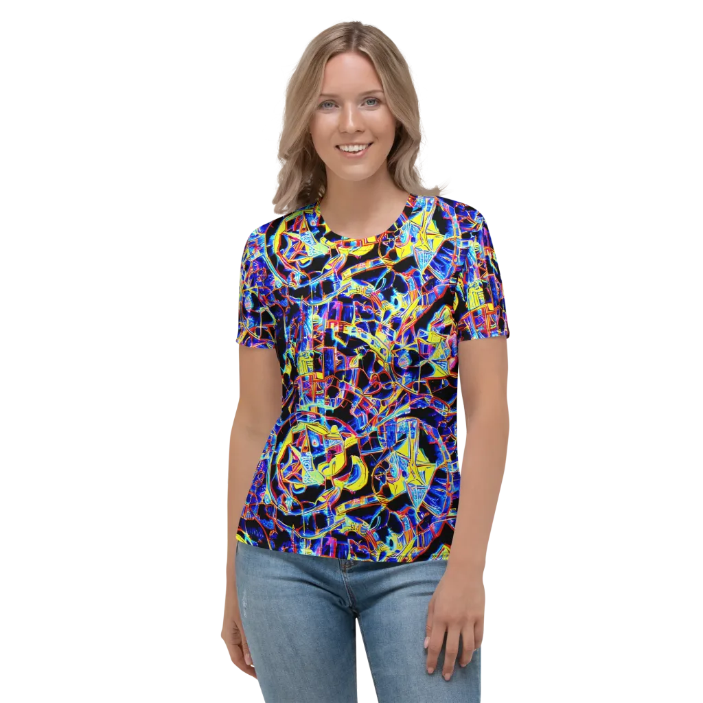 Futurist Frenzy on Women's Crew Neck T-Shirt — Front
