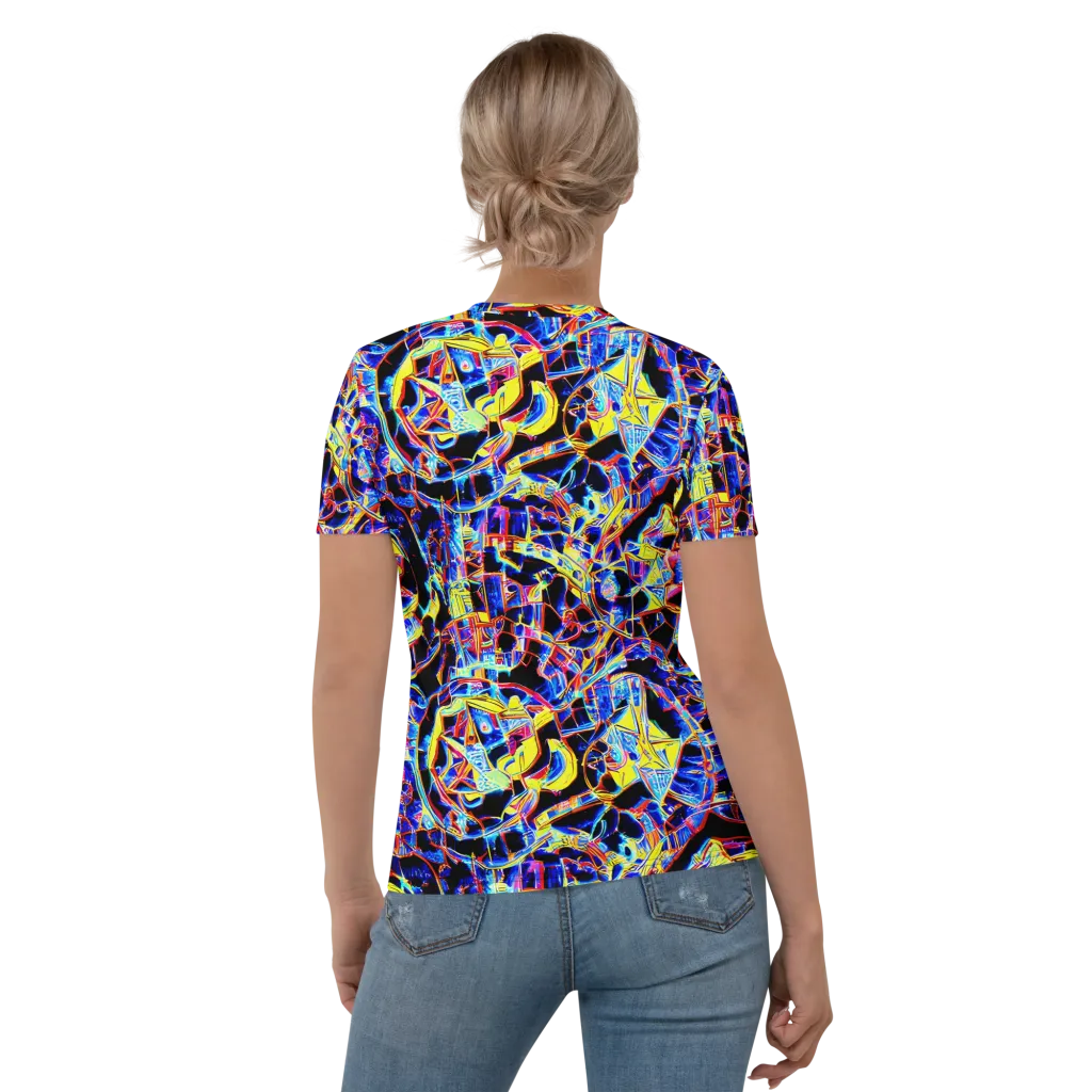 Futurist Frenzy on Women's Crew Neck T-Shirt — Back