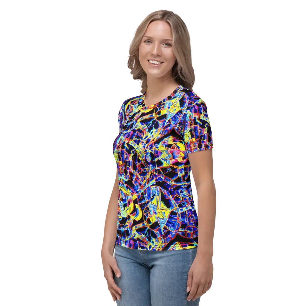 Futurist Frenzy on Women's Crew Neck T-Shirt — Left