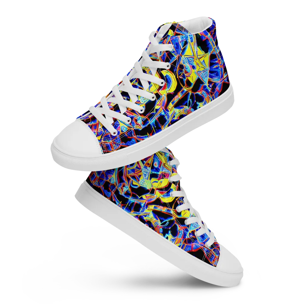 Futurist Frenzy on Women's High Top Canvas Shoes — Front