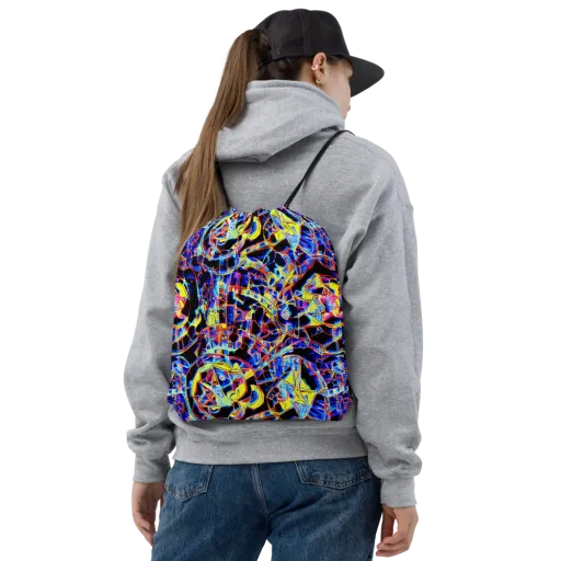 Futurist Frenzy on a Drawstring Bag