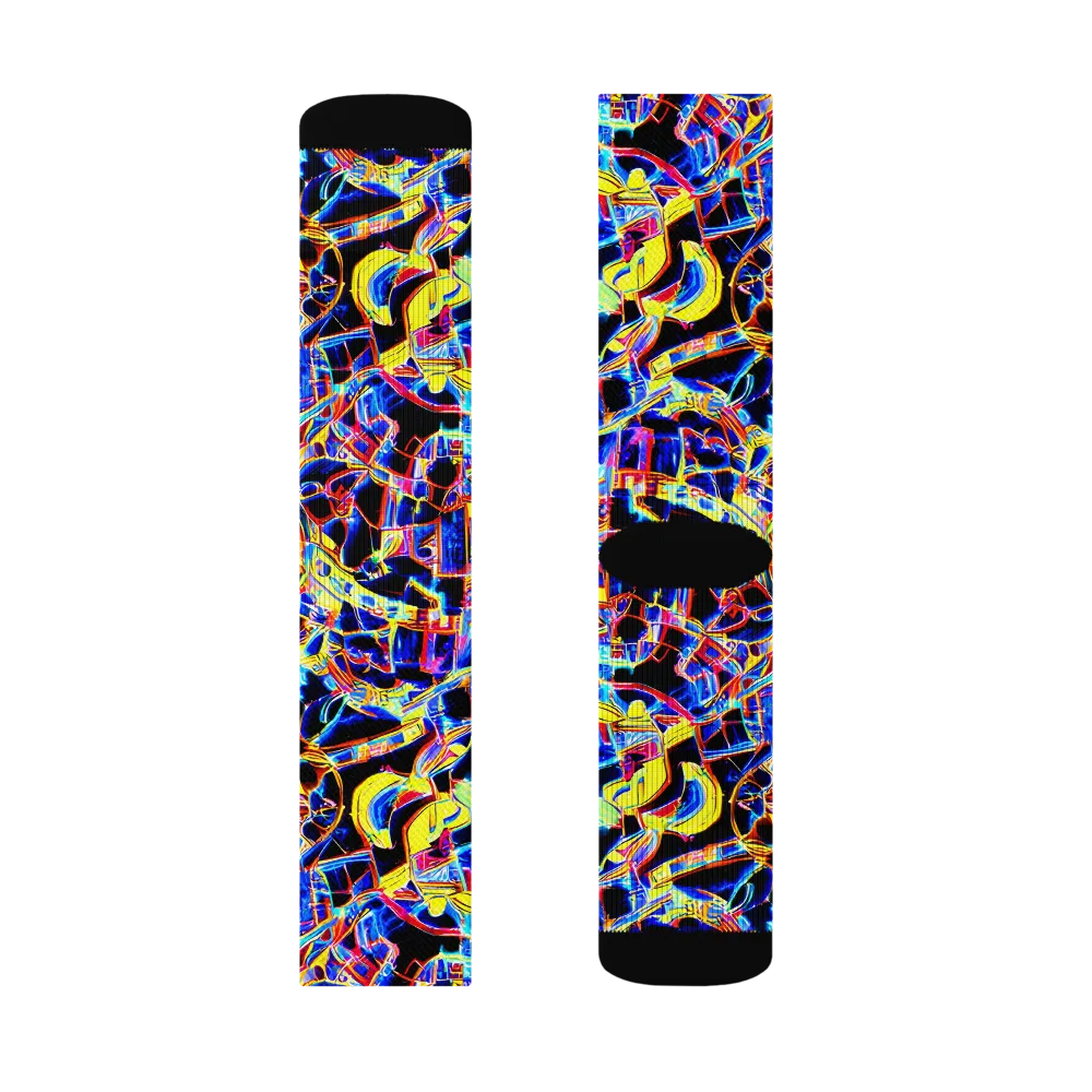 Futurist Frenzy on Socks — Left Sock