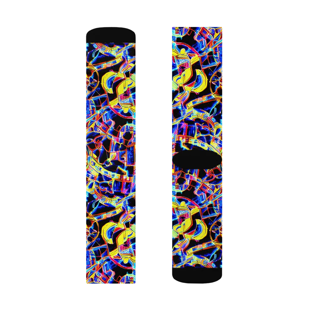 Futurist Frenzy on Socks — Right Sock