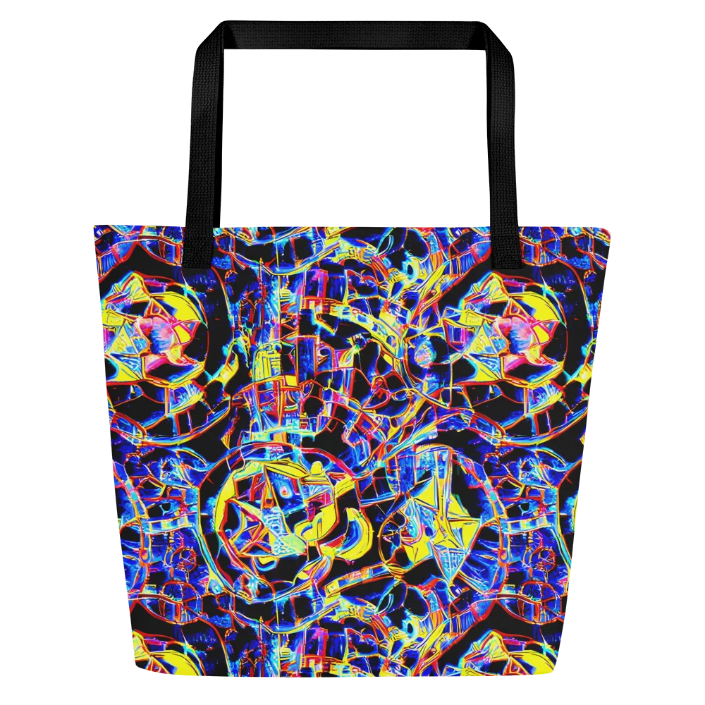 Futurist Frenzy on Large Tote Bag W/ Pocket — Front