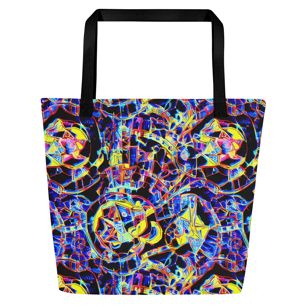 Futurist Frenzy on Large Tote Bag W/ Pocket — Front