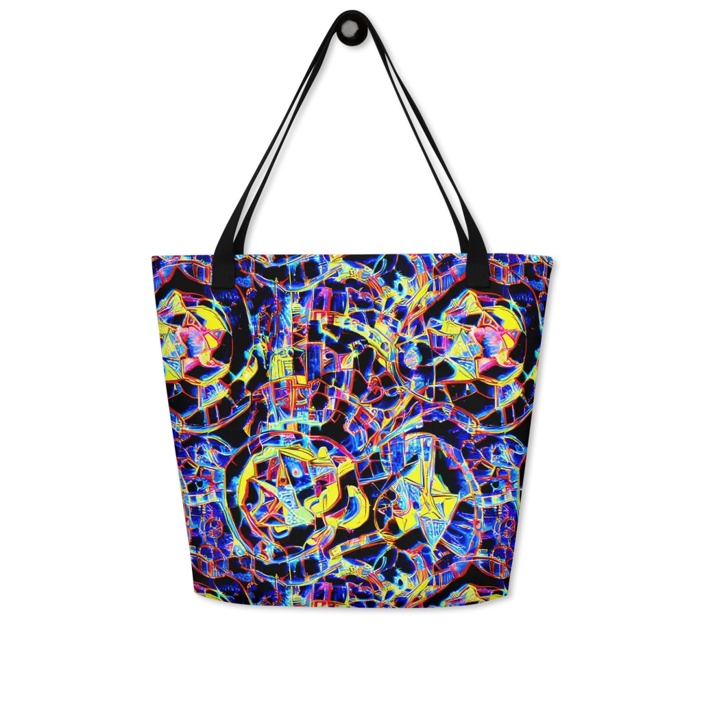 Futurist Frenzy on Large Tote Bag W/ Pocket — Front