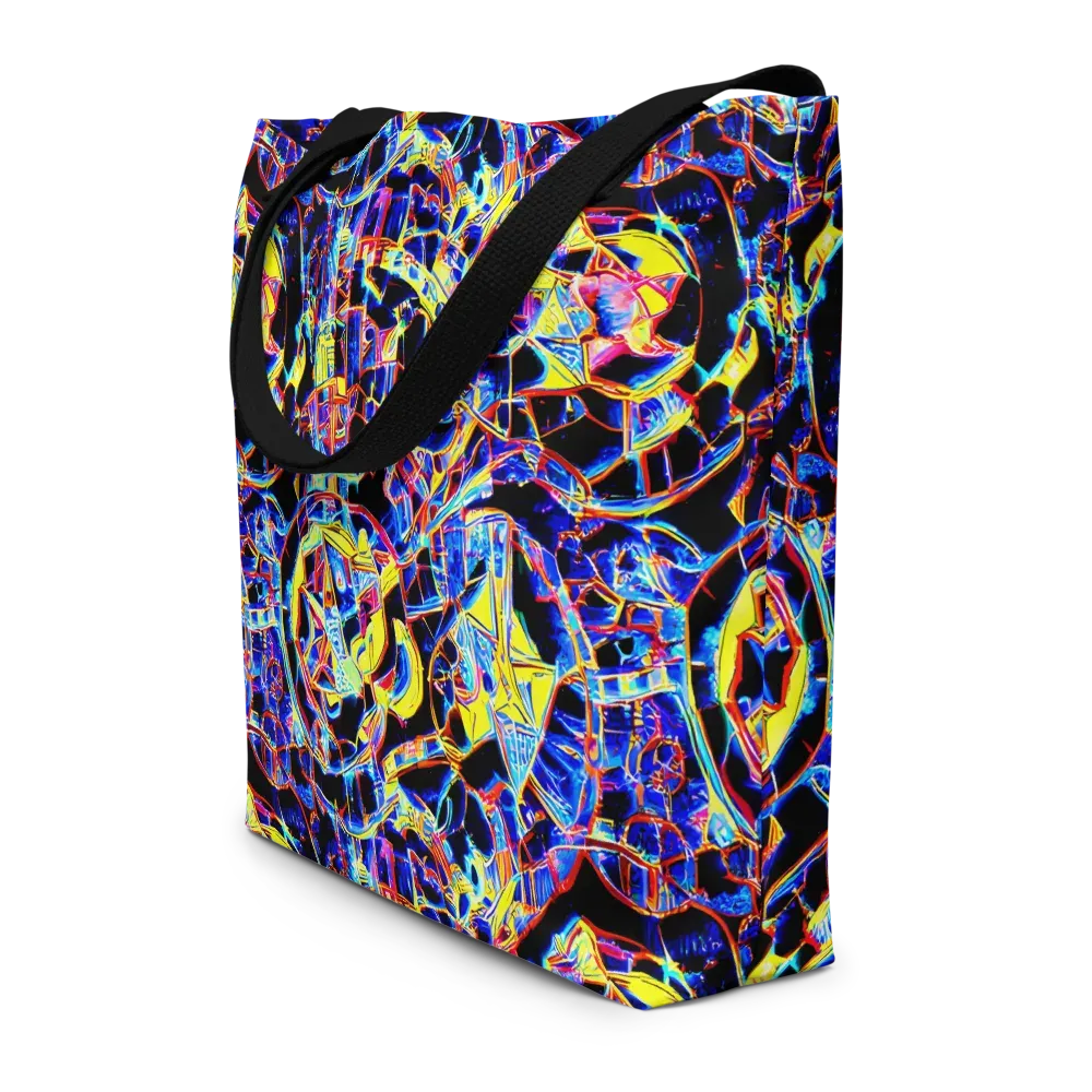Futurist Frenzy on Large Tote Bag W/ Pocket — Front