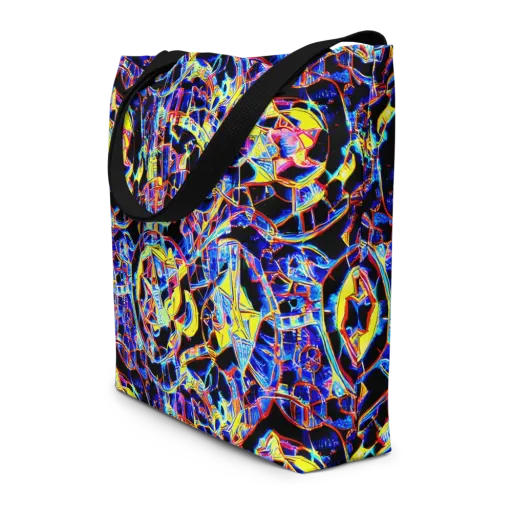 Futurist Frenzy on a Large Tote Bag W/ Pocket