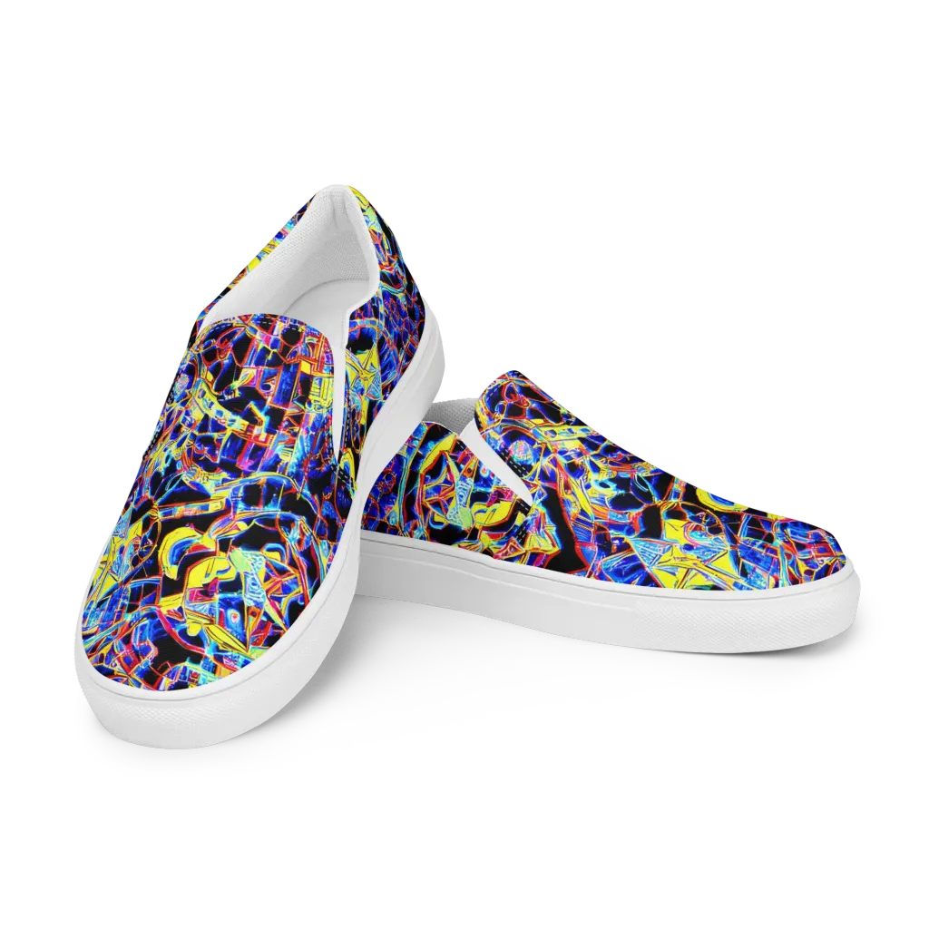 Futurist Frenzy on Women's Slip-On Canvas Shoes — Left Front